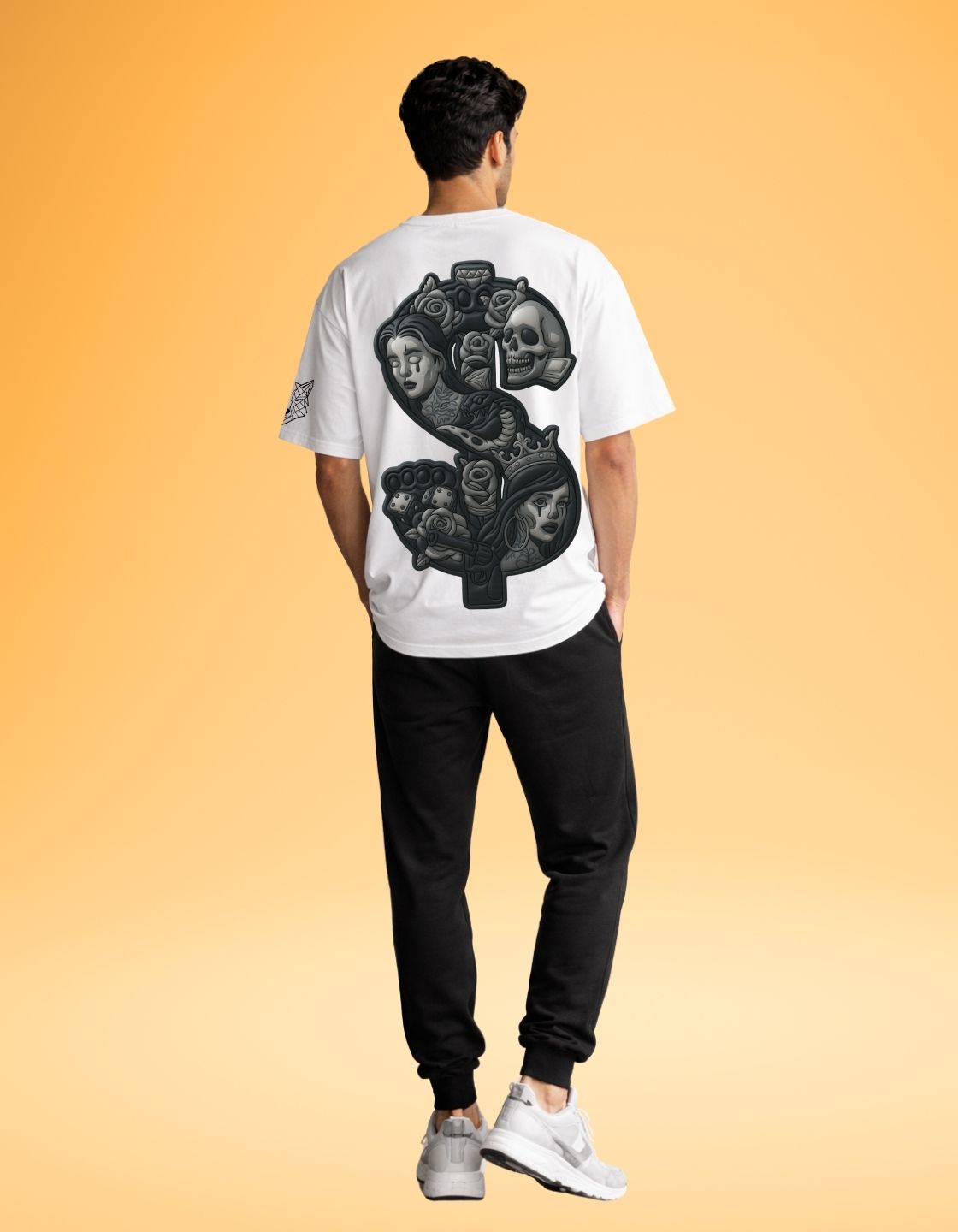 Skull Stack Cash Oversized Fit T-Shirt Secondary image