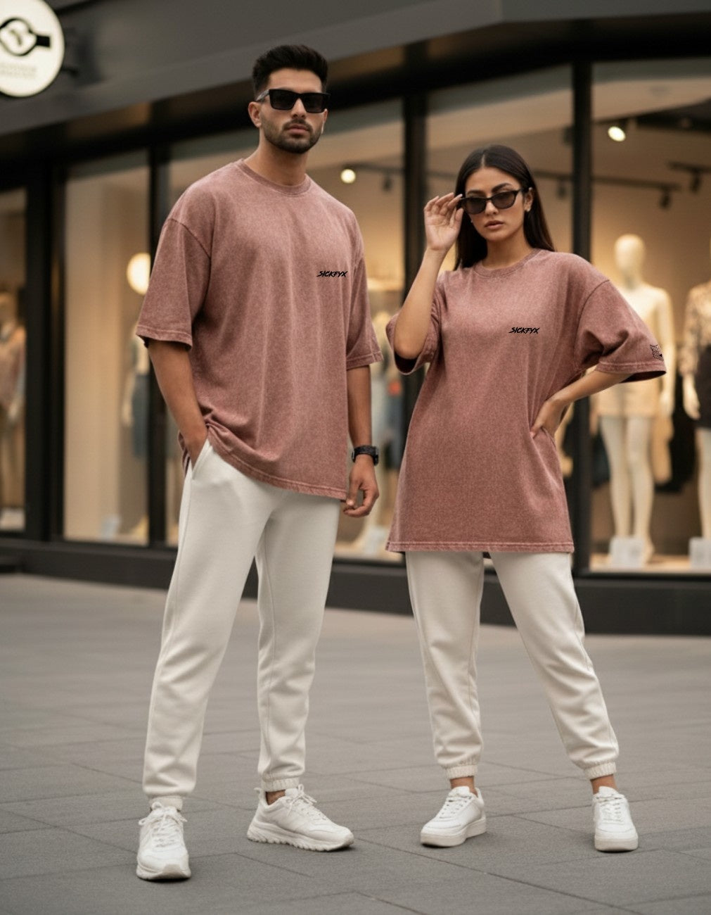 Terryze III Dessert Clay Acid Wash Oversized Fit T-Shirt