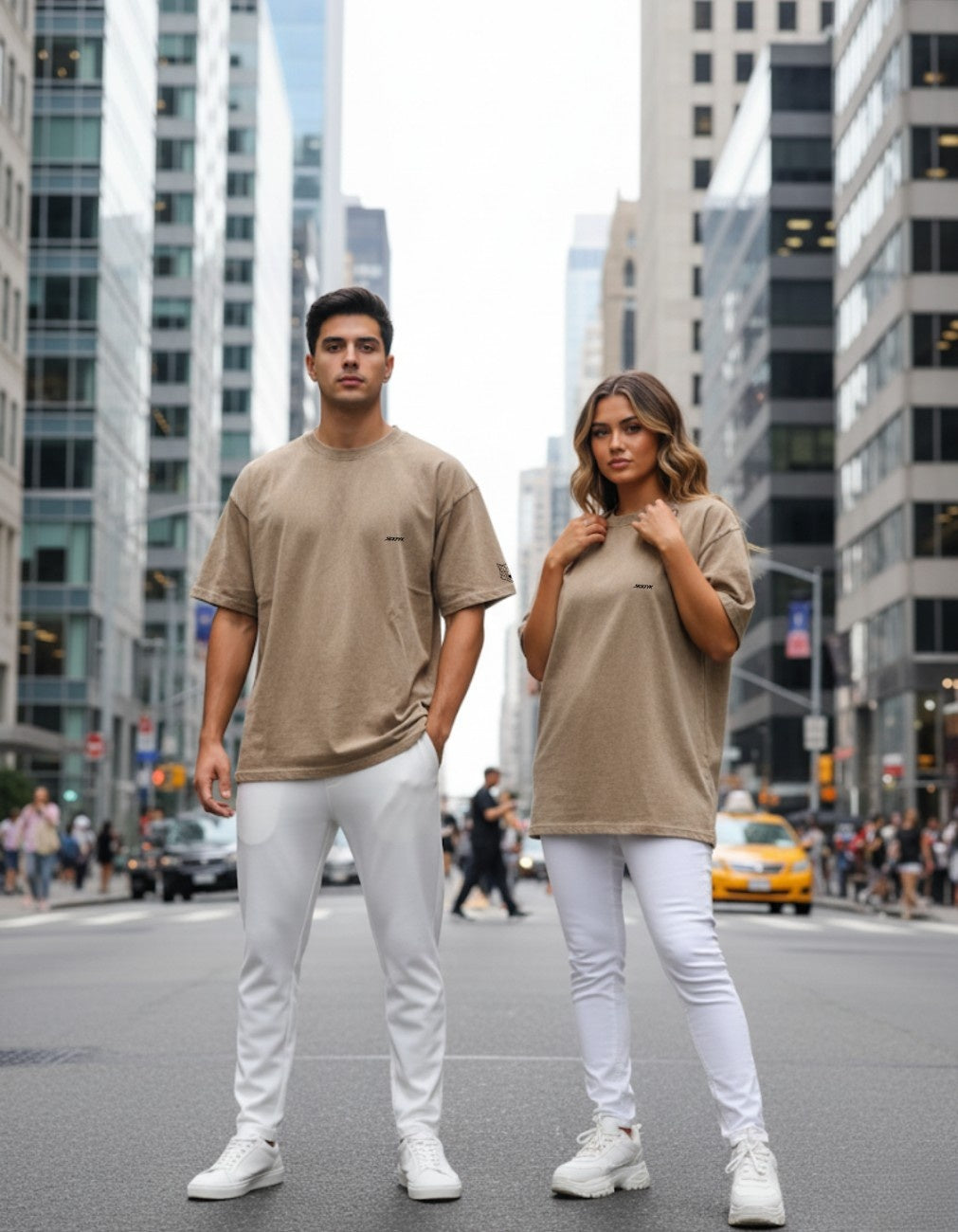 Suedeflux I Urban Sand Acid Wash Oversized Fit T-Shirt