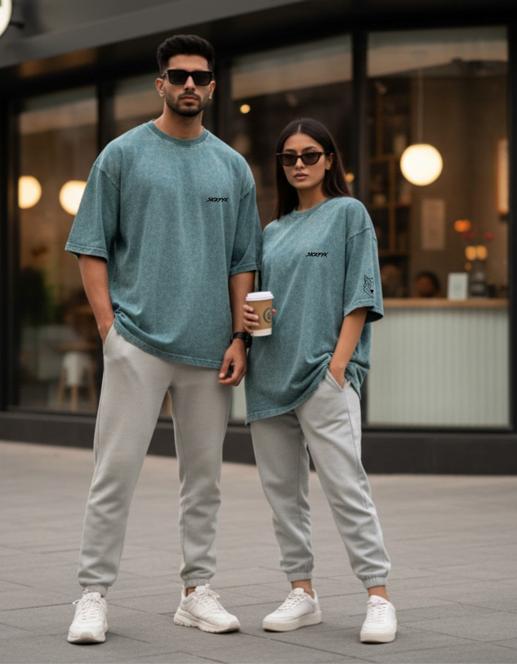 Suedeflux III Sea Foam Acid Wash Oversized Fit T-Shirt Main image
