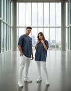 Terryze II Eclipse Blue Acid Wash Oversized Fit T-Shirt