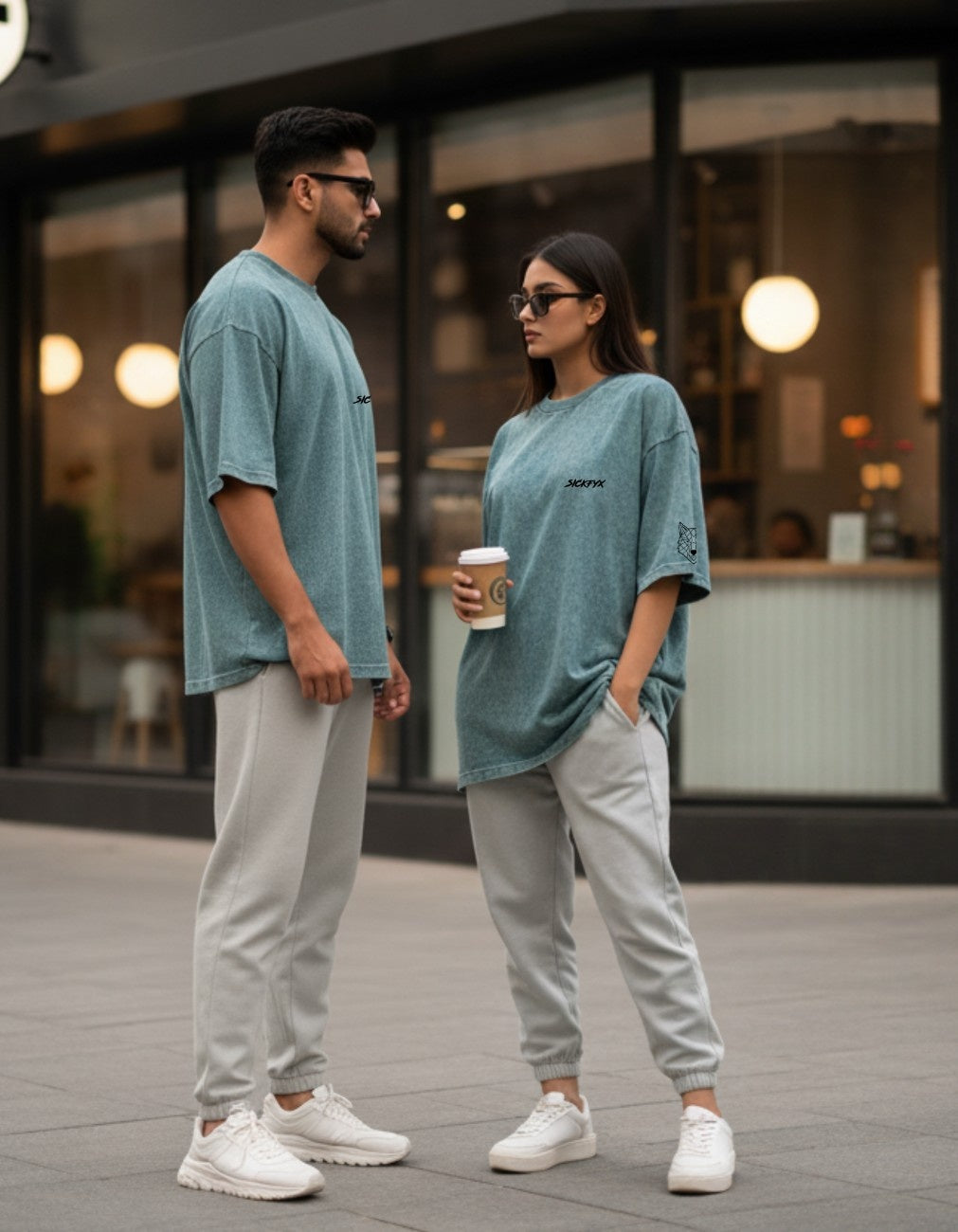 Suedeflux III Sea Foam Acid Wash Oversized Fit T-Shirt