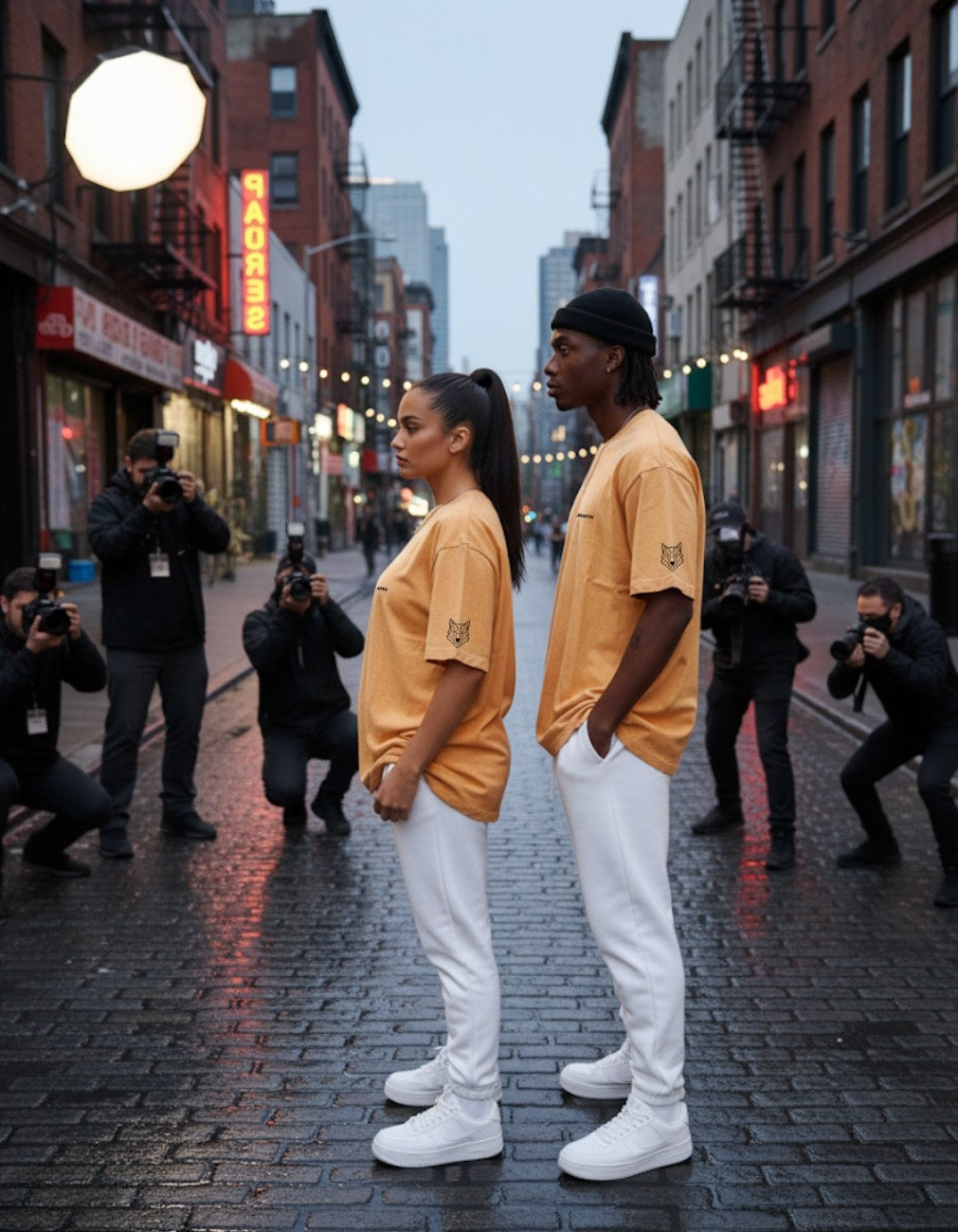 Suedeflux V Golden District Acid Wash Oversized Fit T-Shirt