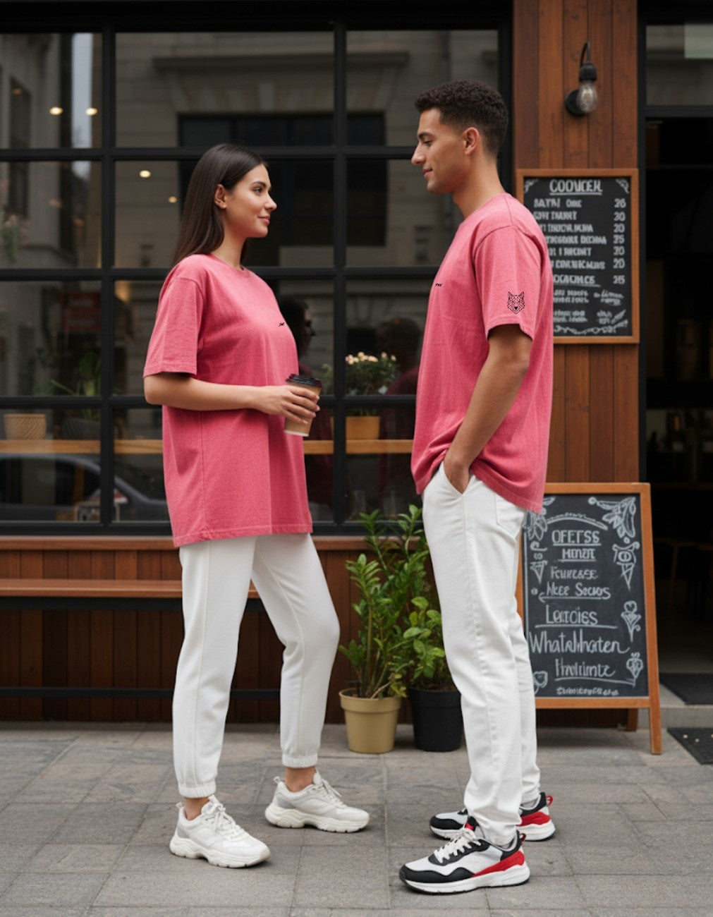 Suedeflux II Pink Rush Acid Wash Oversized Fit T-Shirt