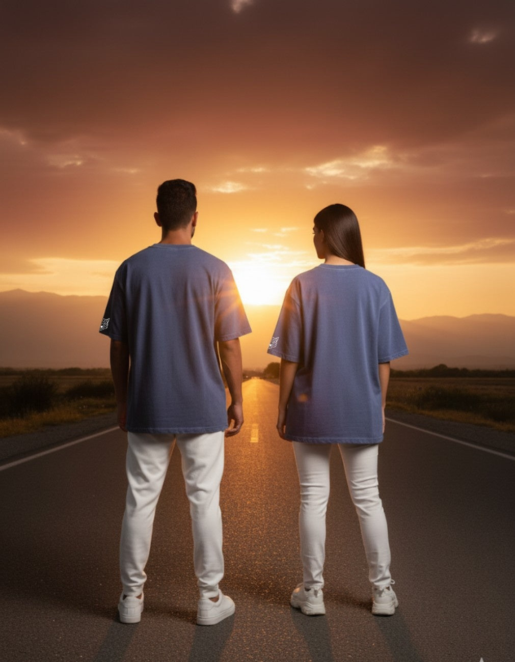 Suedeflux IV Drift Blue Acid Wash Oversized Fit T-Shirt