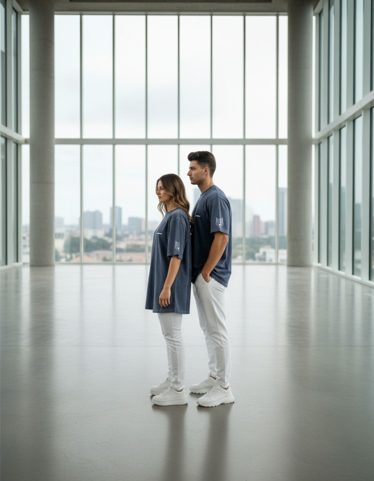 Terryze II Eclipse Blue Acid Wash Oversized Fit T-Shirt