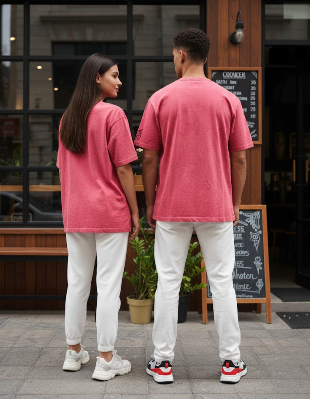 Suedeflux II Pink Rush Acid Wash Oversized Fit T-Shirt