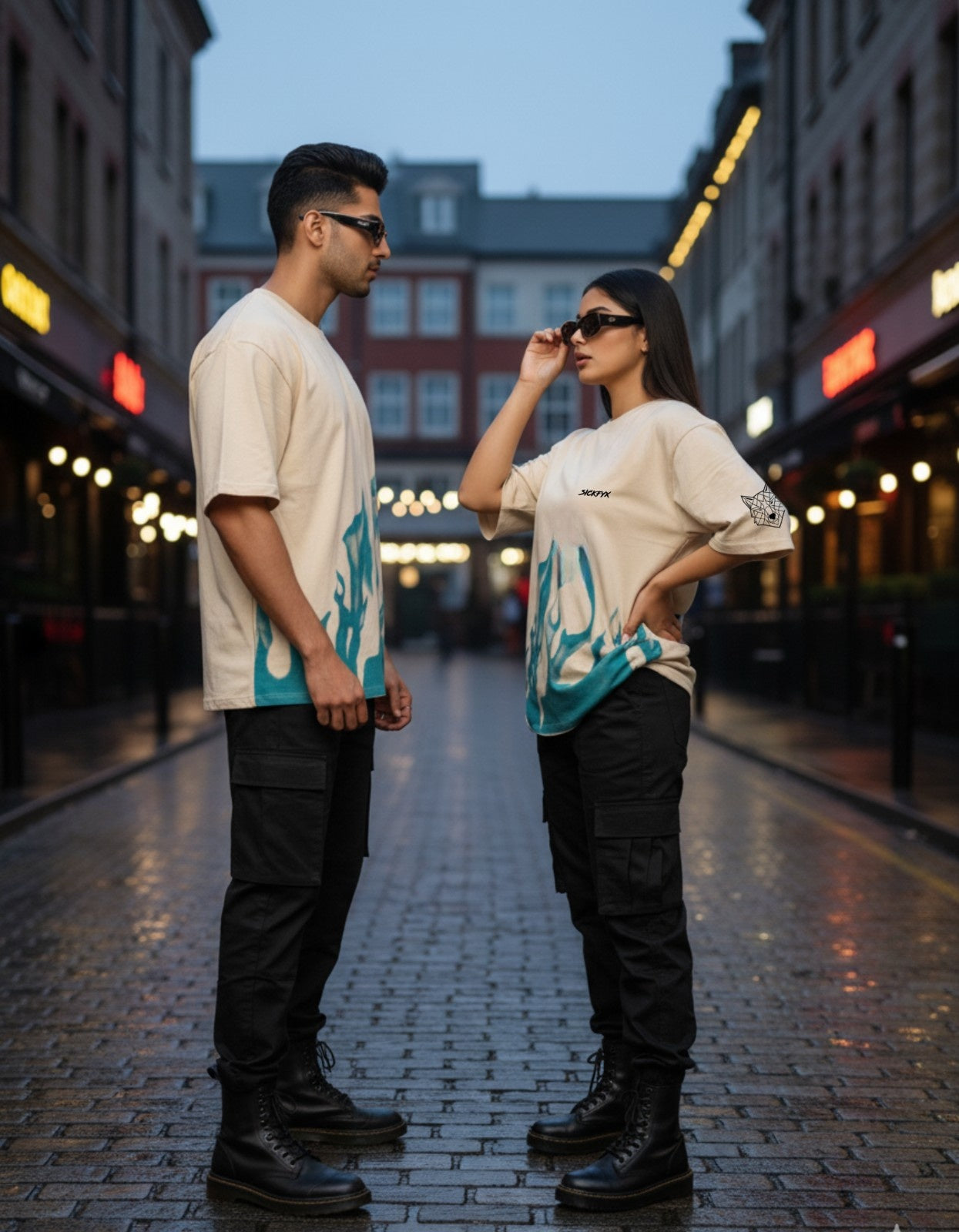 Flame I Sandstorm Blaze Oversized Fit T-Shirt