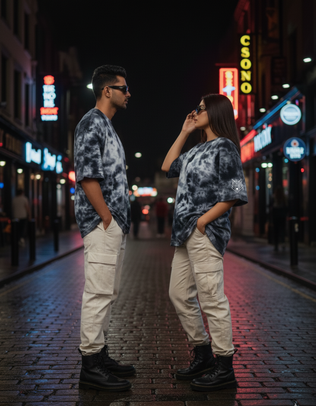 Chaos Wave I Obsidian Smoke Oversized Fit T-Shirt