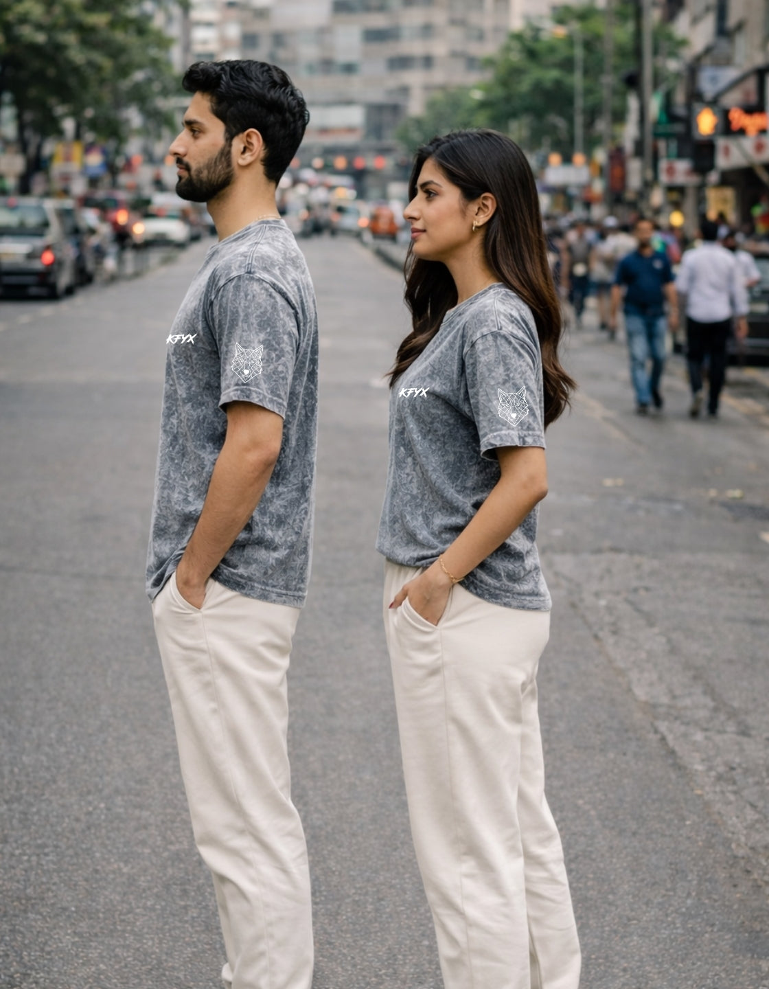 Terryze IV Fog Ash Acid Wash Oversized Fit T-Shirt